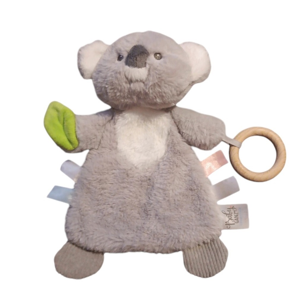 Baby Ganz Kuddles Koala Sensory Toy Lovey Security Blanket Rattle Crinkles 11"